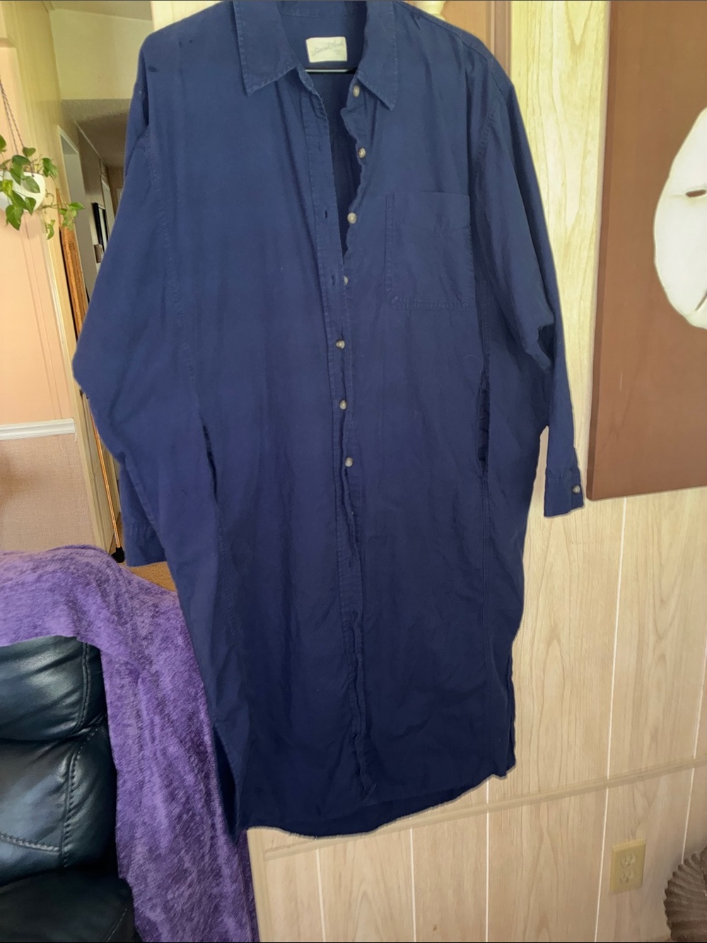 Universal Thread ladies Navy Longline Button-Up Shirt dress